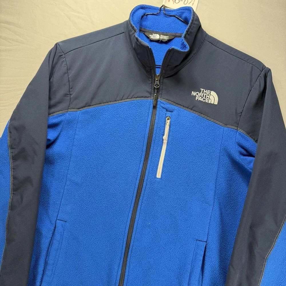 The North Face Jacket Mens Small Full Zip Blue Fleece Lightweight Zipper Pocket